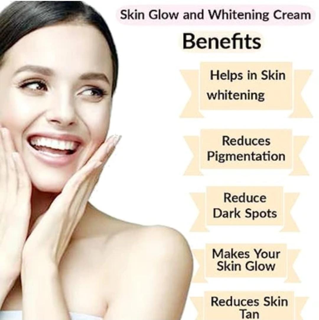 Skin Glow and whitening Cream with face wash for skin glow, whitening, pigmentation, tanning and uneven skintone - for men and women