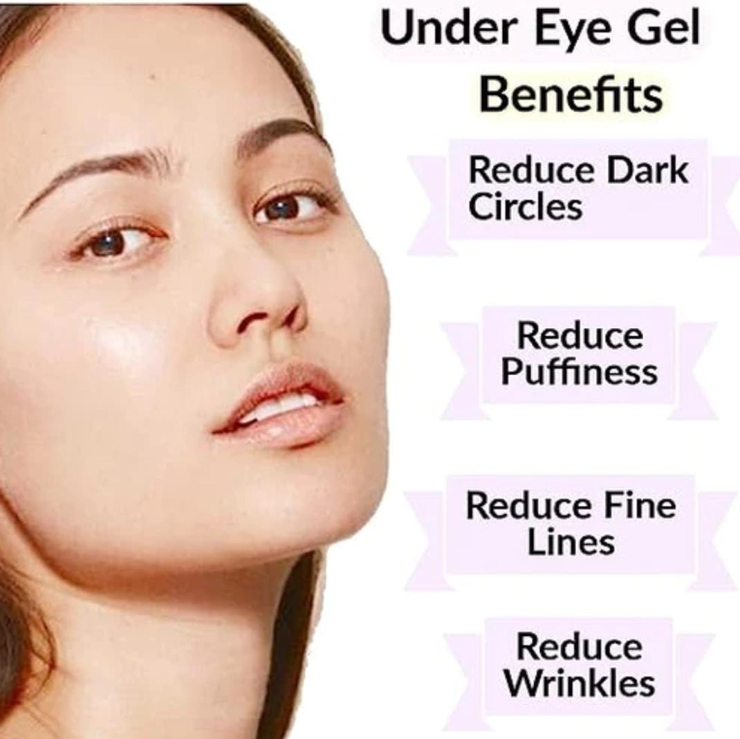 Under eye gel with face wash for dark circles, puffy eyes, wrinkles and fine lines for women and men