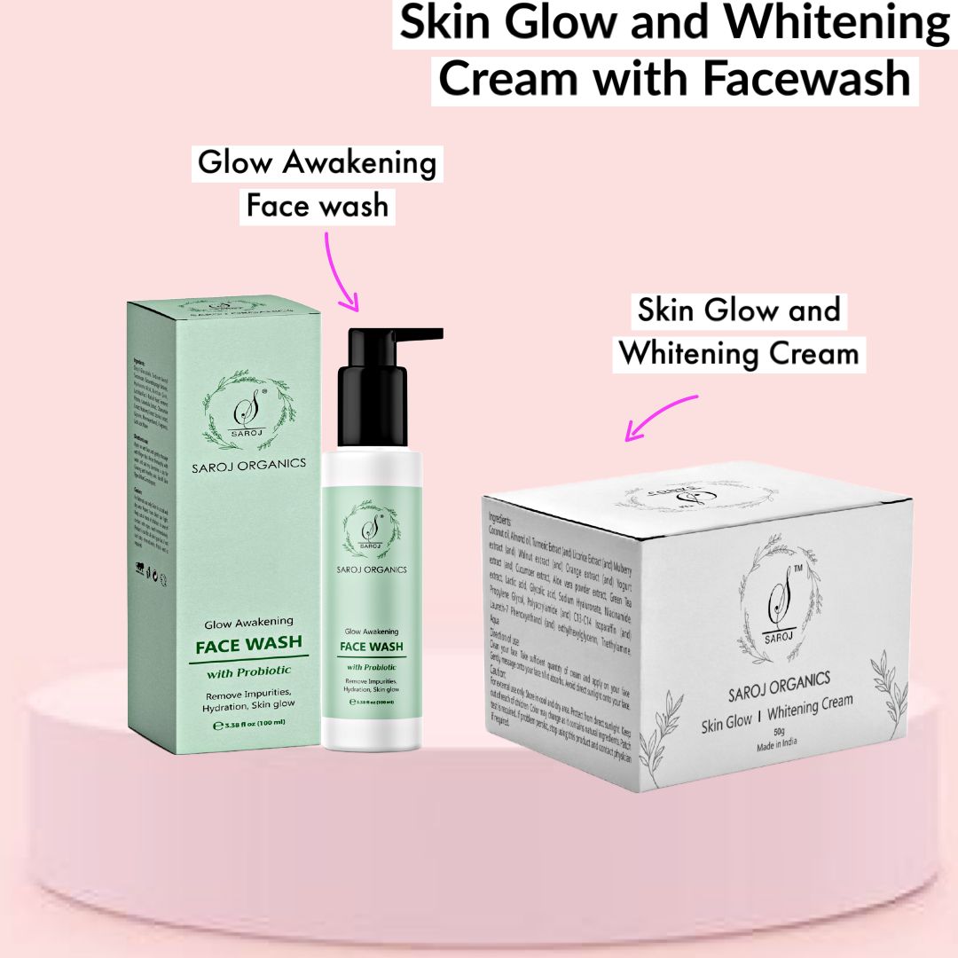 Skin Glow and whitening Cream with face wash