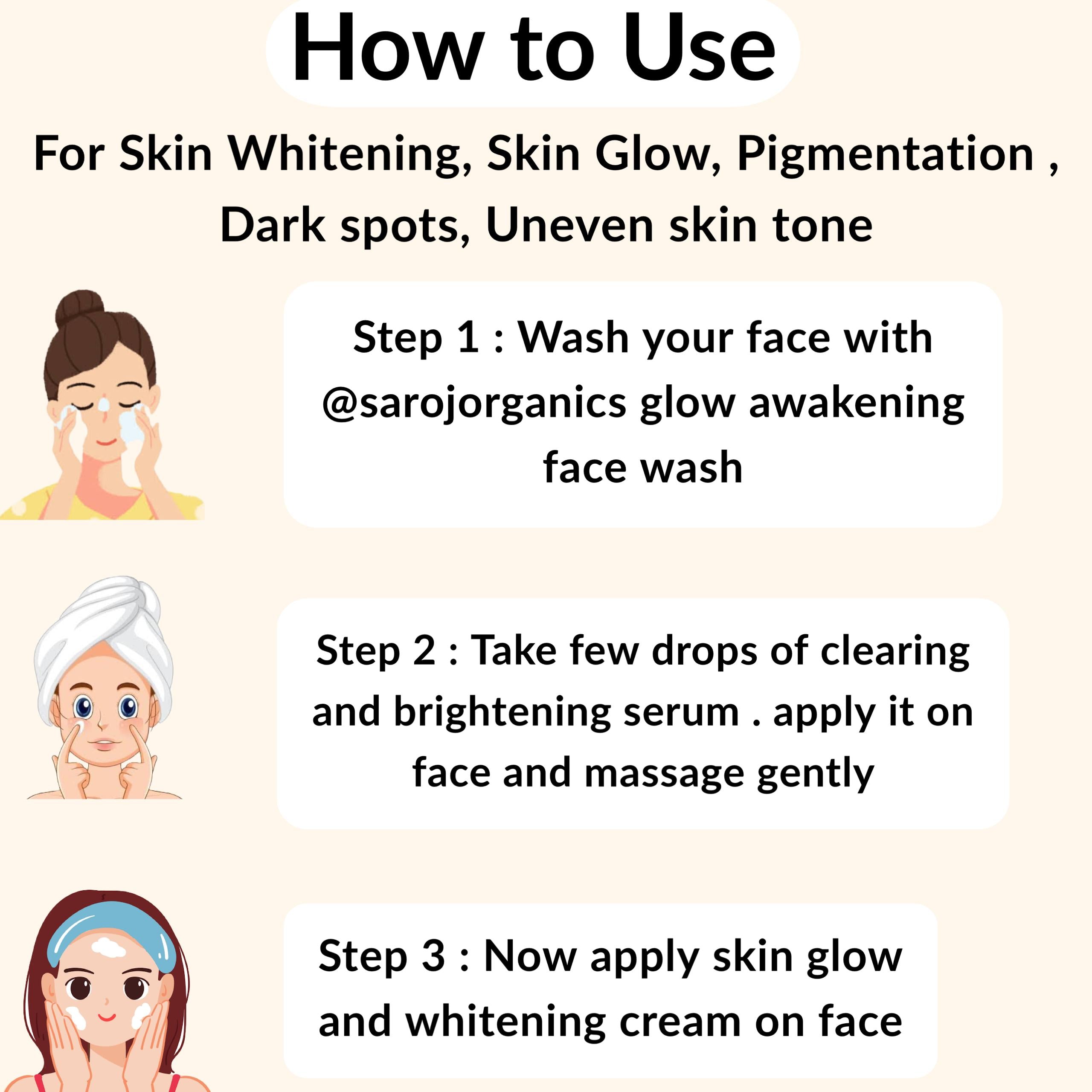 Skin Whitening KIT for skin glow, whitening, pigmentation, tanning and uneven skintone for men and women