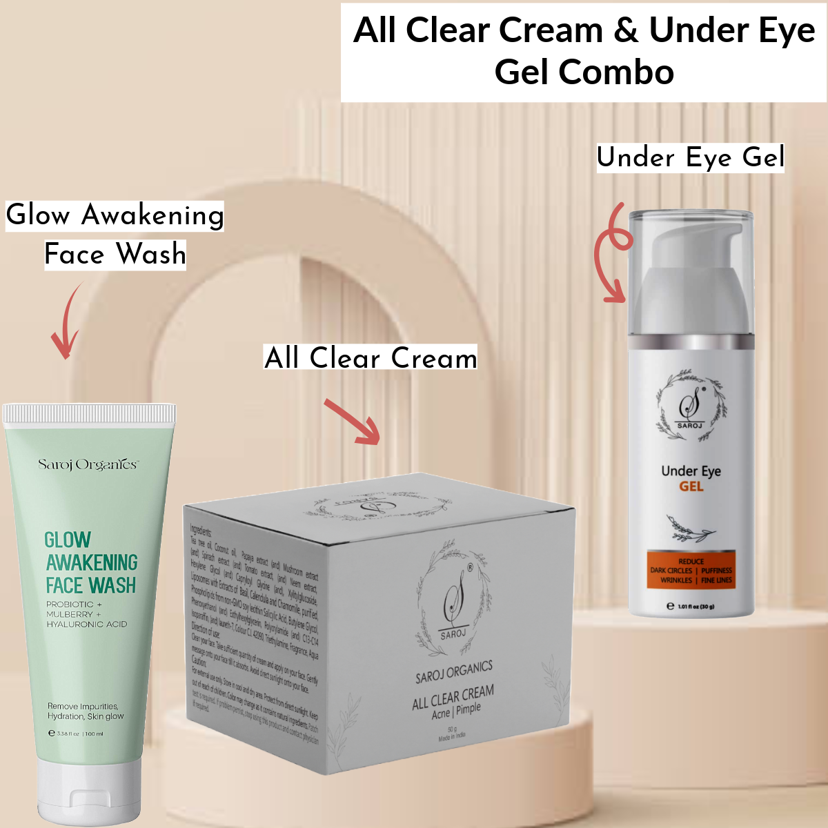 All Clear Cream  and under eye gel Combo