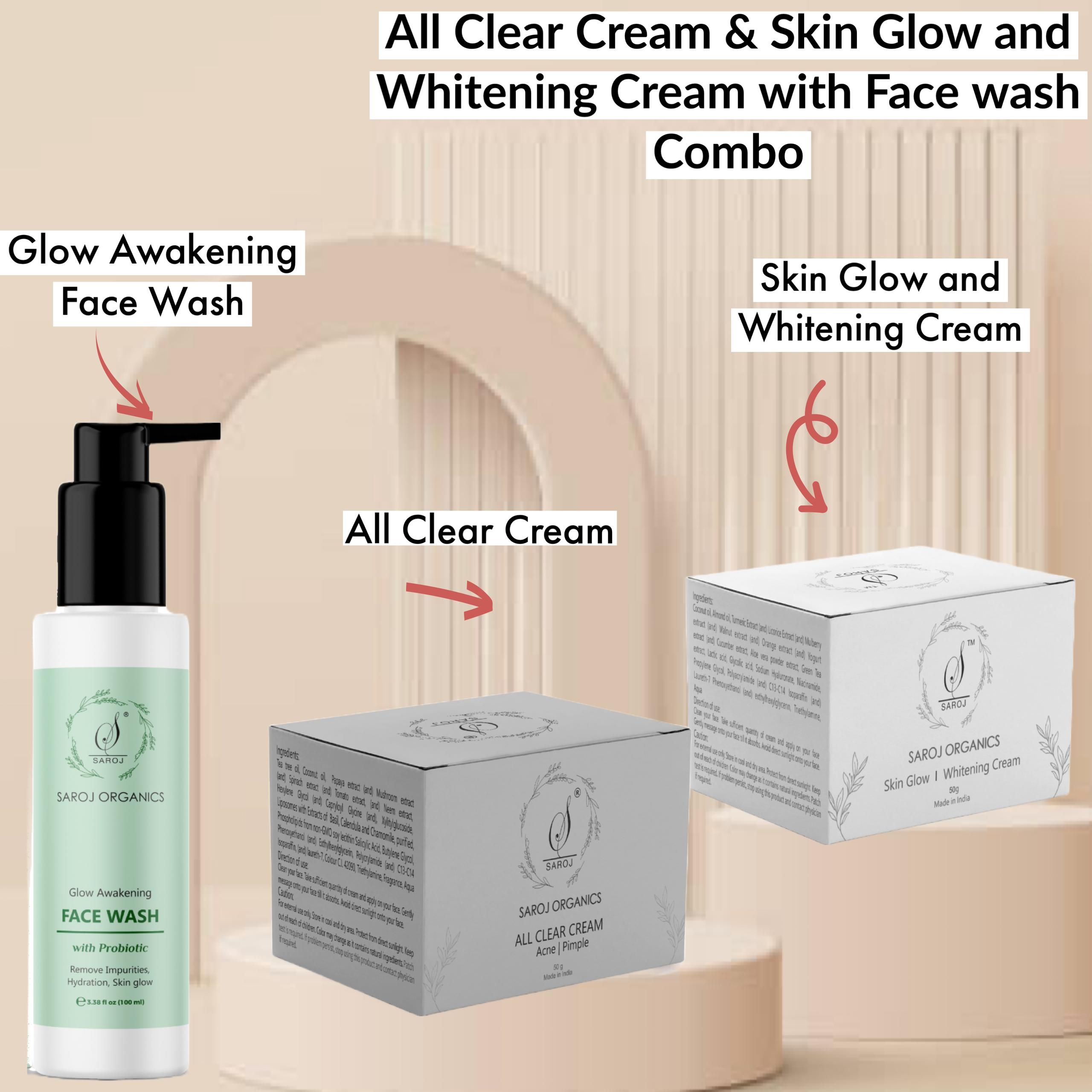 All Clear Cream and skin glow and whitening Cream combo